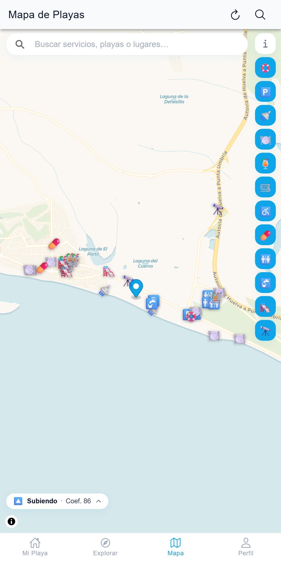 Salitre — mapa con puntos de interés y servicios